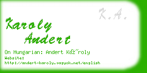 karoly andert business card